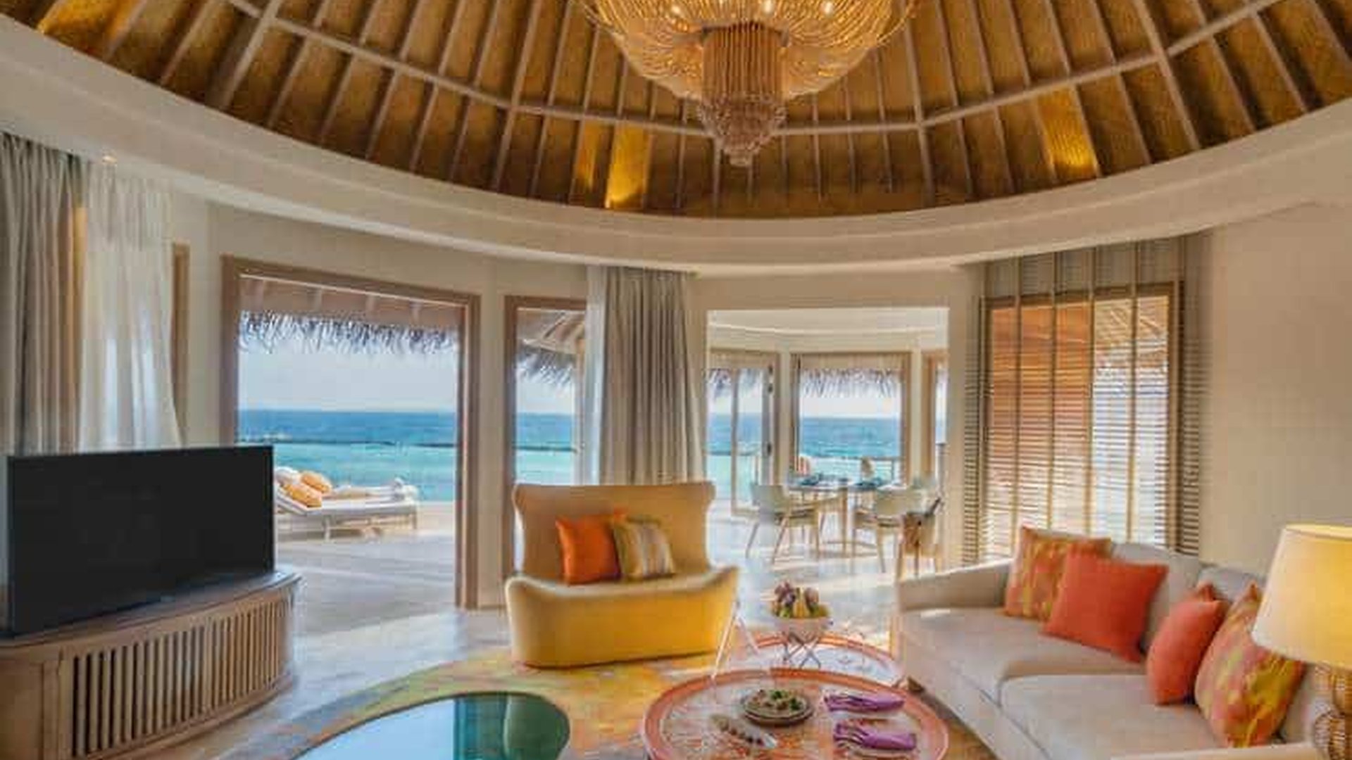 overwater bungalow glass floor sea turtles neon fi