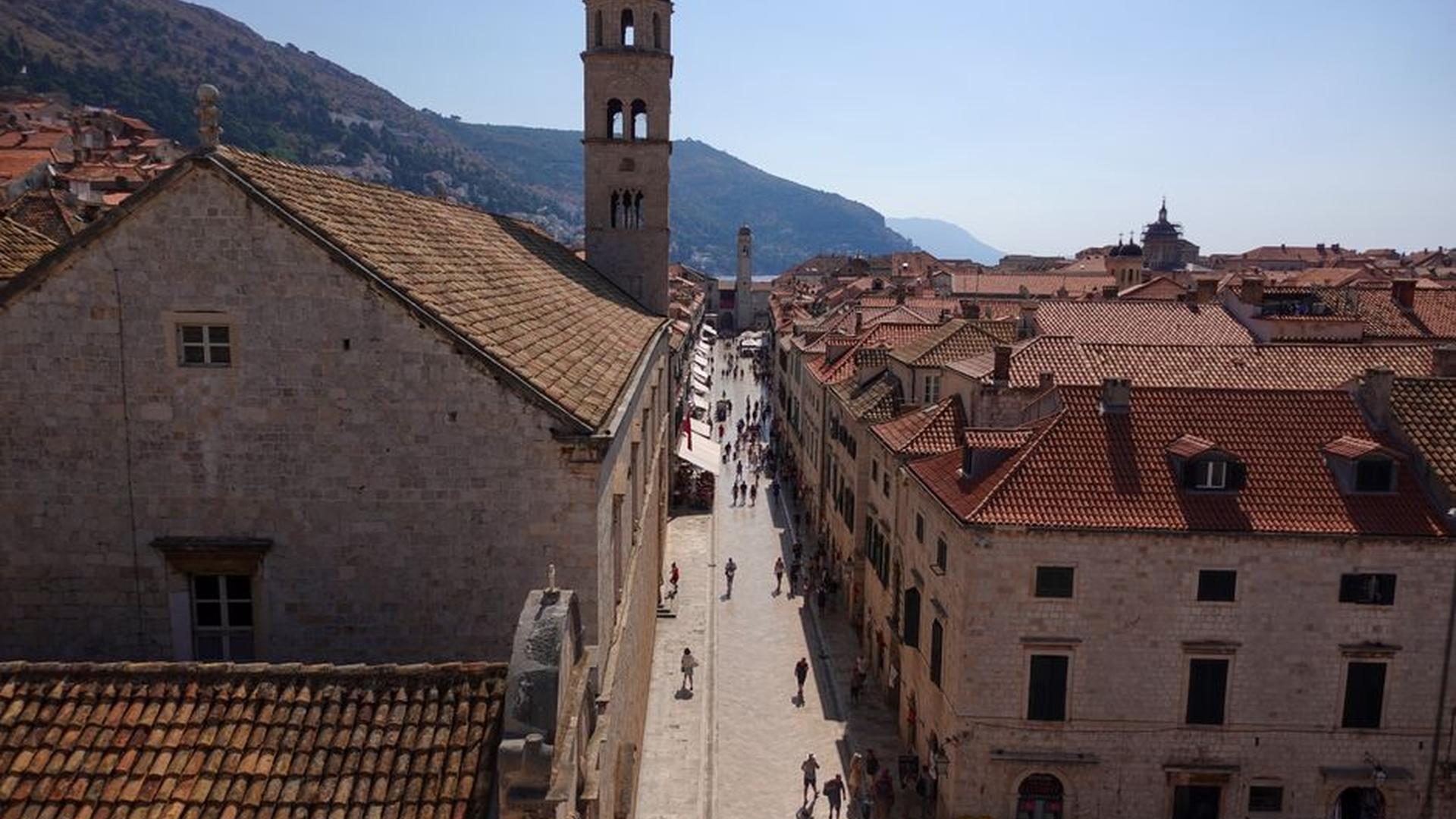 Old Town Dubrovnik stone walls pedestrian path his
