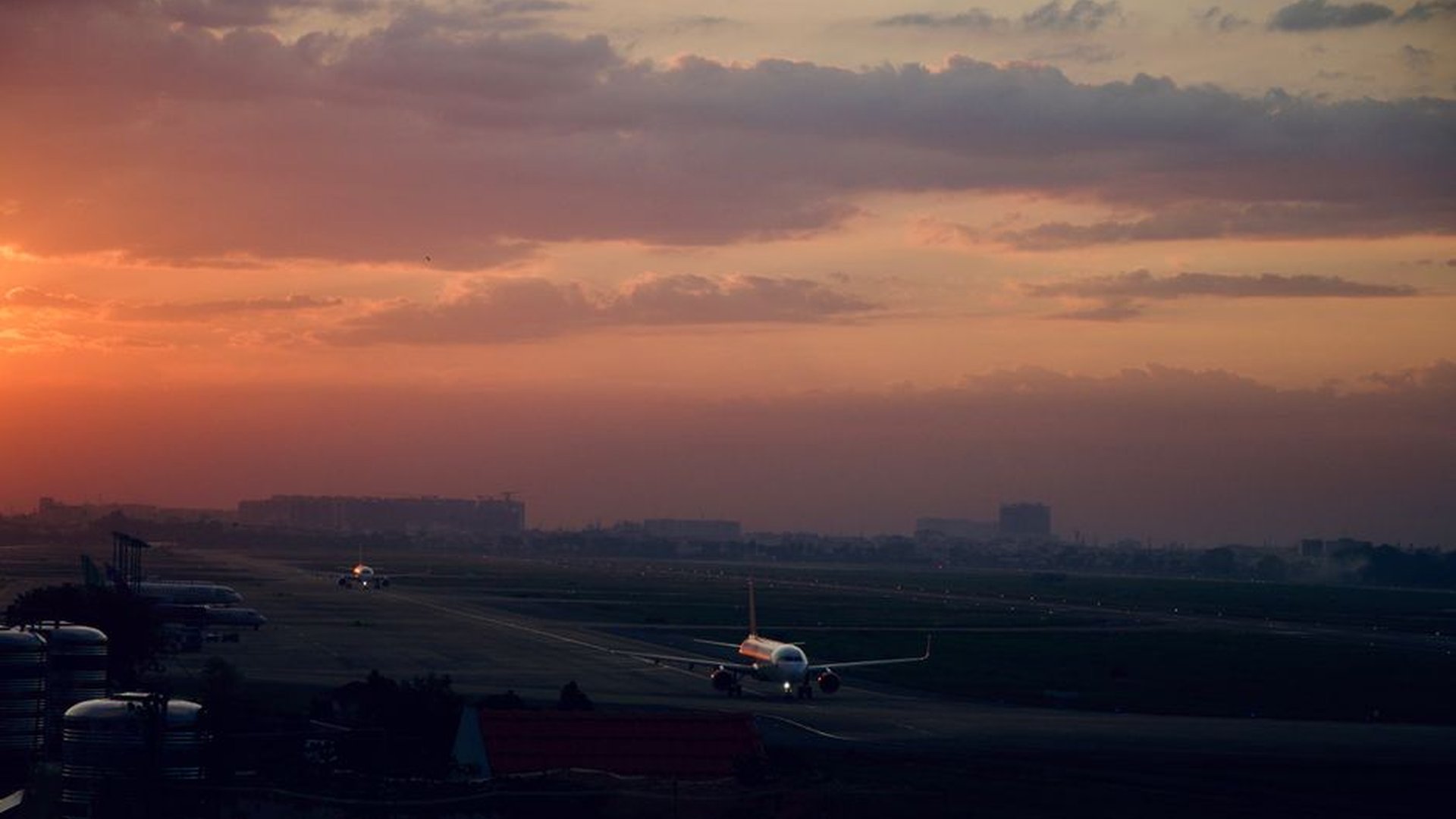 early morning flight airport departure turbulence-
