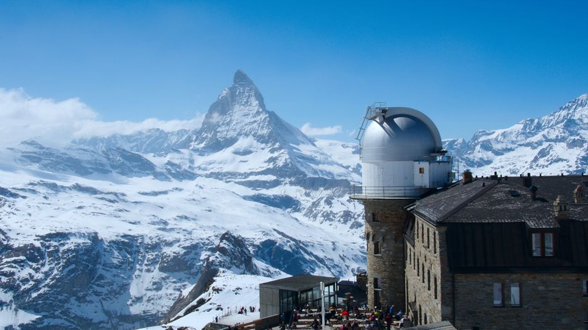 Swiss Alps resort Zermatt mountain view modern arc