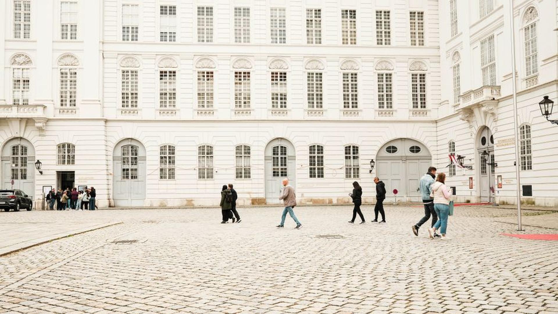 walking in vienna historic center ring road cobble